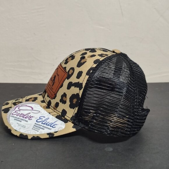 Livingston Montana Stafford Animal Shelter Hat Cap Snap Back Leopard Print Mesh - Picture 3 of 12